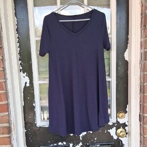 Women's V-Neck Short Sleeve Top - Purple